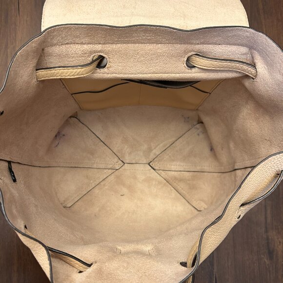 Michael Kors Junie Medium Pebbled Leather Backpack Butternut - Picture 11 of 16